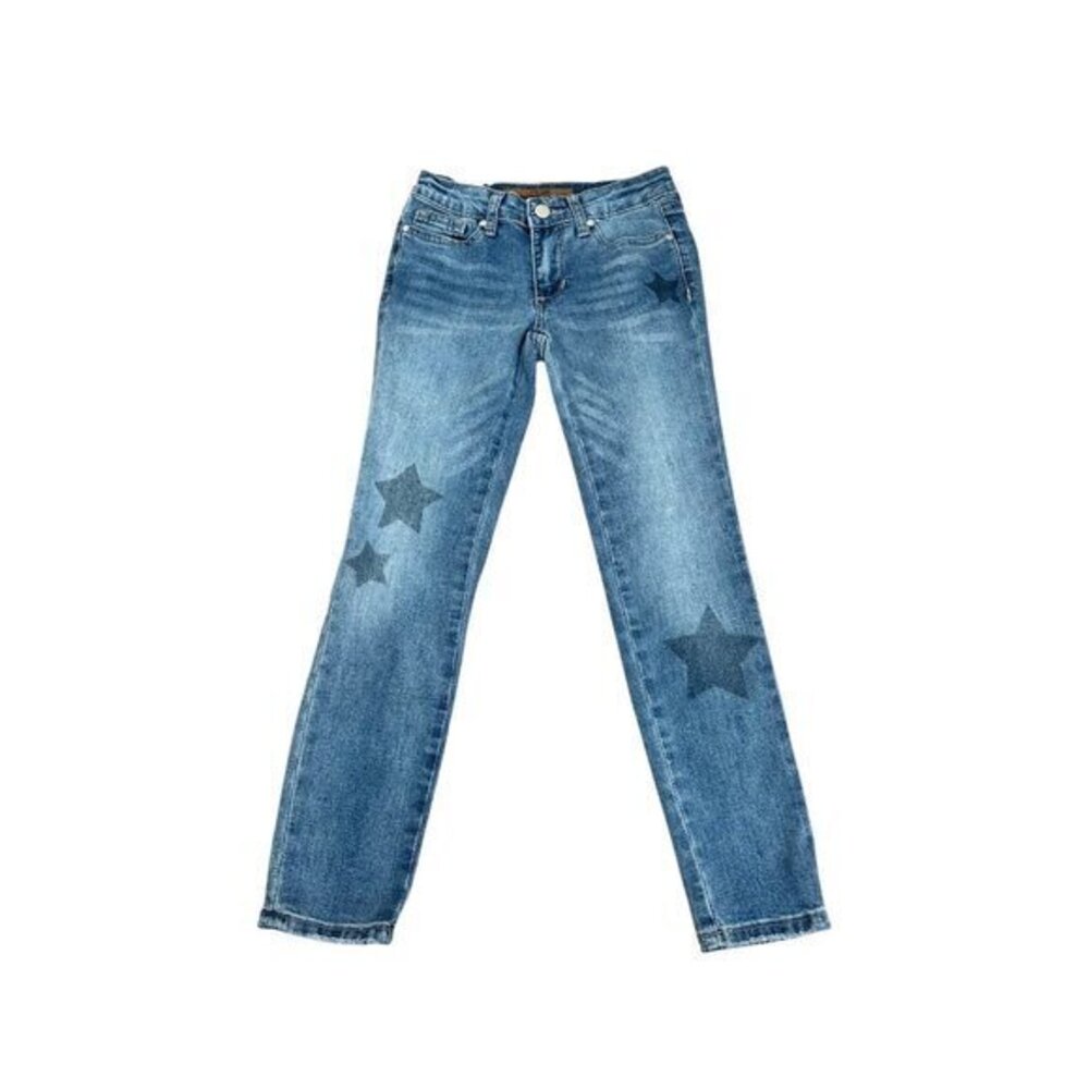 Joes Jeans Girls Star Print Medium Wash Denim Pants Size 10 Adjustable Waist